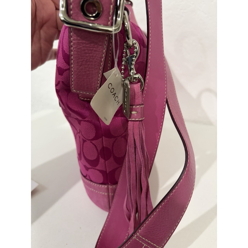 Coach Signature C Hot Pink Hobo Shoulder Bag Purse Vintage Y2K # 9362 - Picture 12 of 13